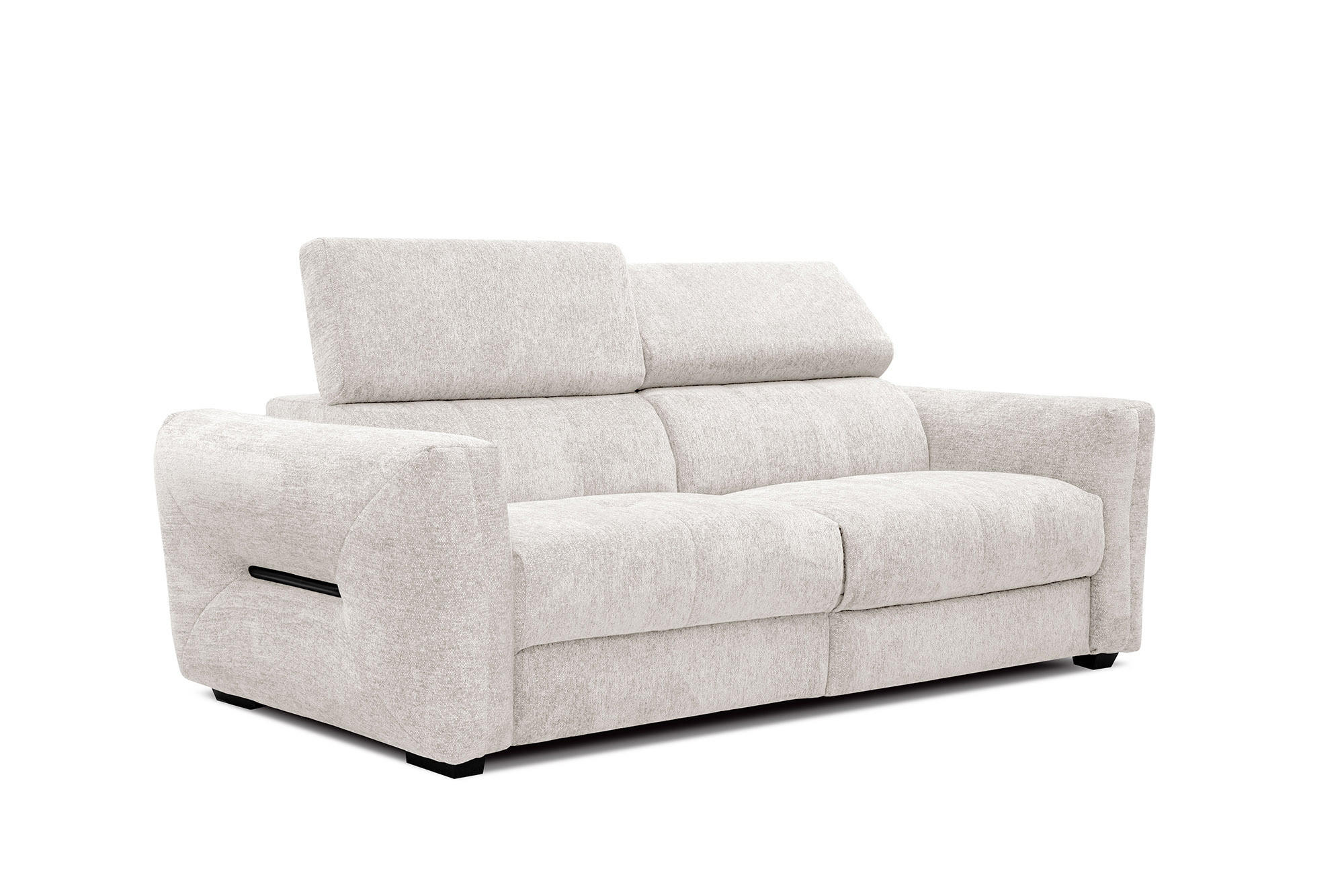 SOFA CALVERA 3-Sitzer mit 1 Relaxfunktion, weiß - Weiß, Holzwerkstoff/Textil (204/79/106cm) - Courtois Laville
