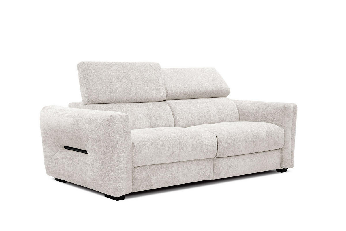 SOFA CALVERA 3-Sitzer mit 2 Relaxfunktionen, weiß - Weiß, Holzwerkstoff/Textil (204/79/106cm) - Courtois Laville