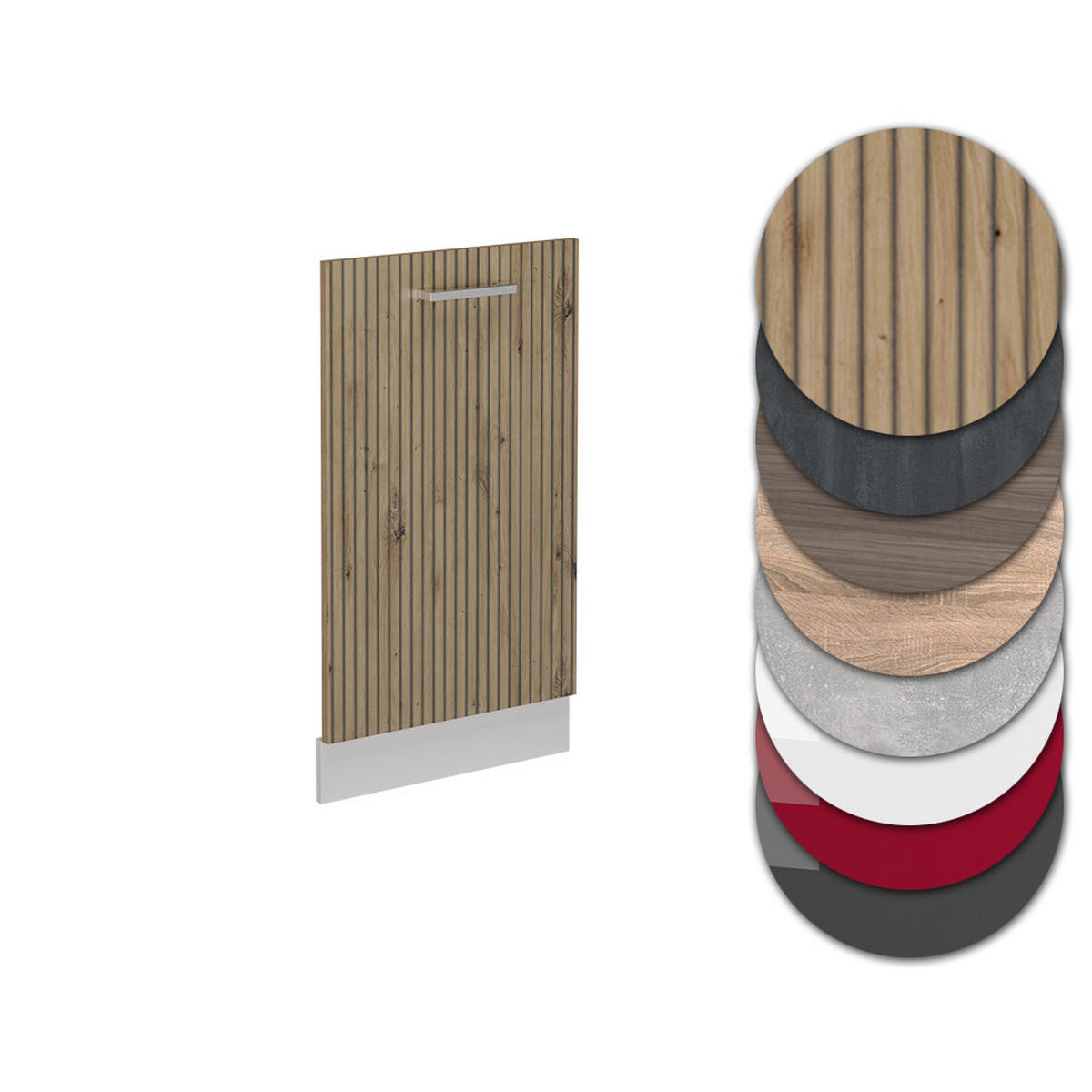 GESCHIRRSPÜLBLENDE R-Line Artisan-Eiche 45 cm ohne Arbeitsplatte - Weiß/Eiche Artisan, Holzwerkstoff (45/81.8/1.6cm) - Vicco