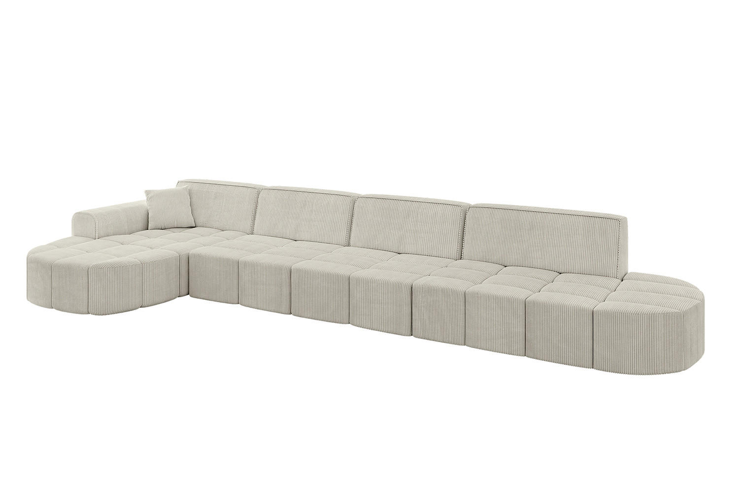 ECKSOFA Ottomane Links LIVO-L3 - 422x173x79,5 cm Hellgrau - Hellgrau, Holzwerkstoff/Textil (422/173cm) - ALTDECOR