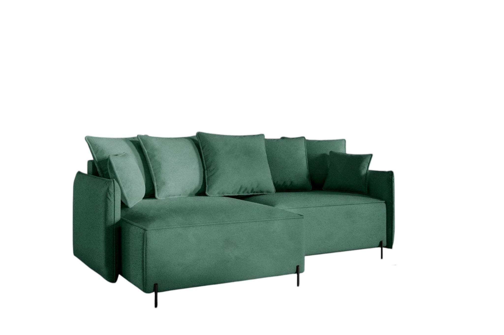 ECKSOFA Betto - Grün, Holzwerkstoff/Textil (221/148cm) - Fun Möbel