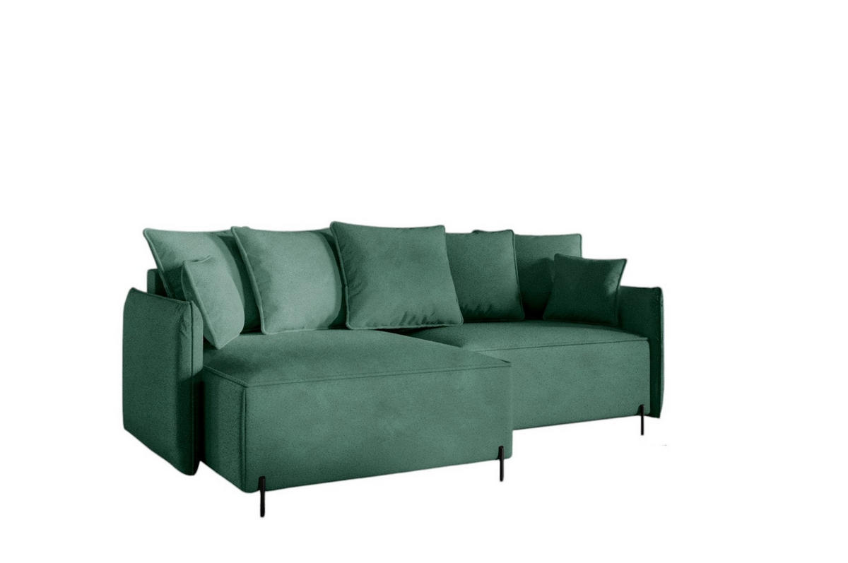 ECKSOFA Betto - Grün, Holzwerkstoff/Textil (221/148cm) - Fun Möbel