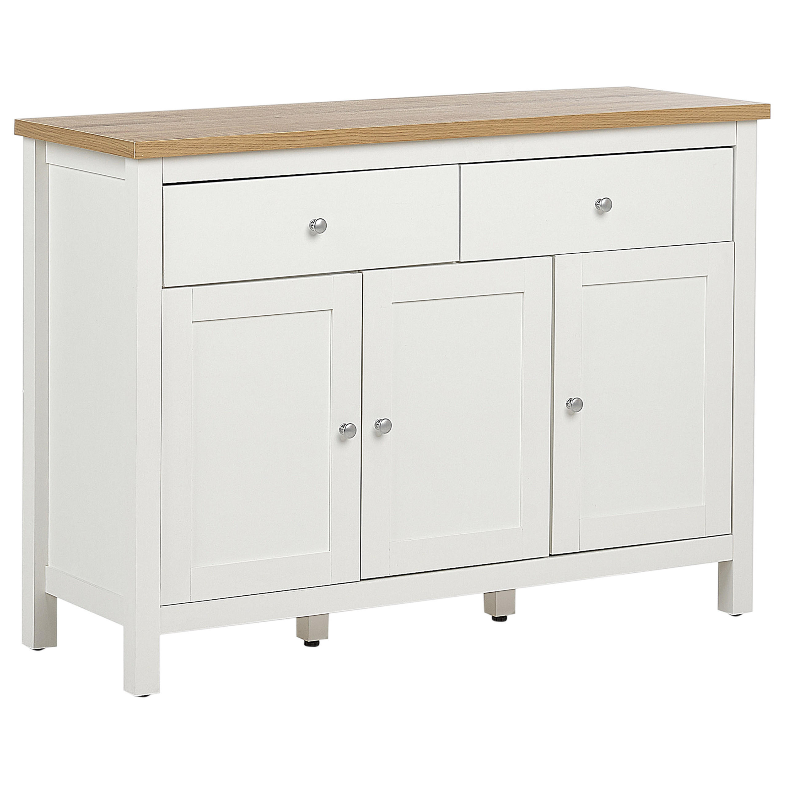 SIDEBOARD se 3 dveřmi Krémově bílý Atoca - krémová, kompozitní dřevo (113/81/39cm) - Beliani