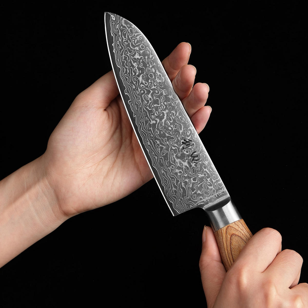 MESSERSET 3-tlg Damast - Braun, Metall - Wakoli