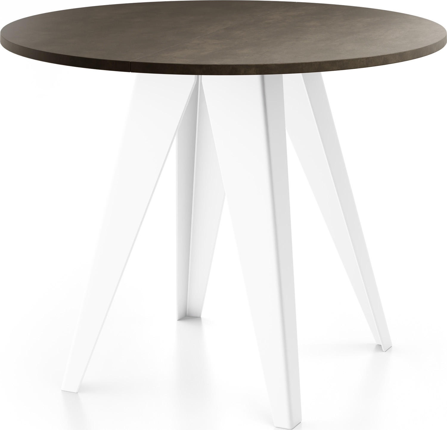 ESSTISCH Griffin runder ausziehbarer, Dunkelgrauer Chicago Beton 100-140/100/76 cm - Dunkelgrau/Weiß, Holzwerkstoff/Metall (100/100/76cm) - WFL GROUP