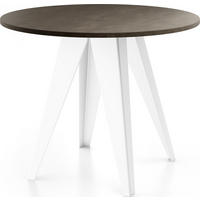 ESSTISCH Griffin runder ausziehbarer, Dunkelgrauer Chicago Beton 100-140/100/76 cm - Dunkelgrau/Weiß, Holzwerkstoff/Metall (100/100/76cm) - WFL GROUP