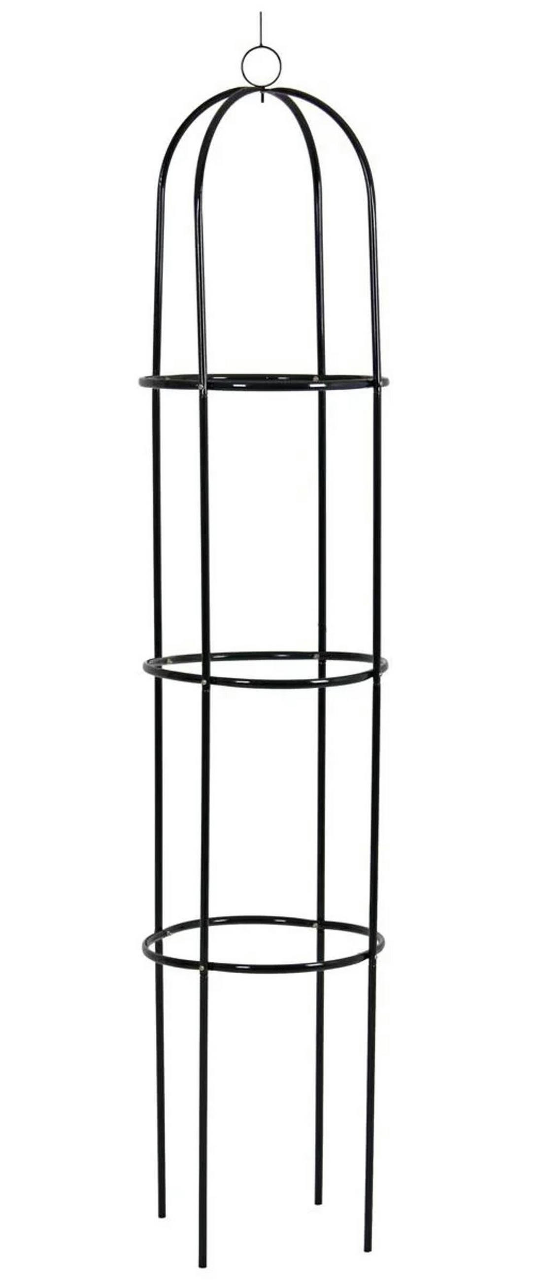 PFLANZSTÜTZE Rank-Obelisk, Ø 40 x 190 cm, Schwarz, Metall - Dunkelgrün, Metall (40/190/40cm) - Westfalia