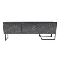 TV-ELEMENT Parla Weiß Schwarz - Schwarz/Weiß, Holzwerkstoff (150/50.6/35cm) - Decorotika