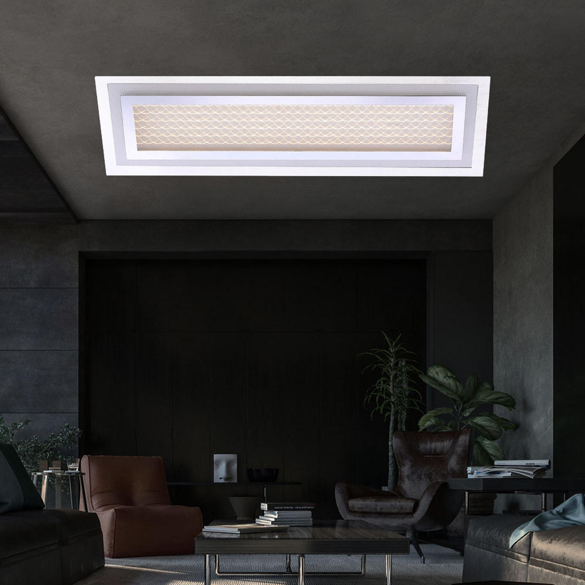 LED DECKENLEUCHTE Aluminium Chrom Silber - Silberfarben, Glas (68/22/8cm)