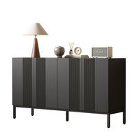 SIDEBOARD 145/42/80 cm schwarz aus MDF mit verstellbaren Einlegeböden - Schwarz, Holzwerkstoff (145/80/41.5cm) - OKWISH