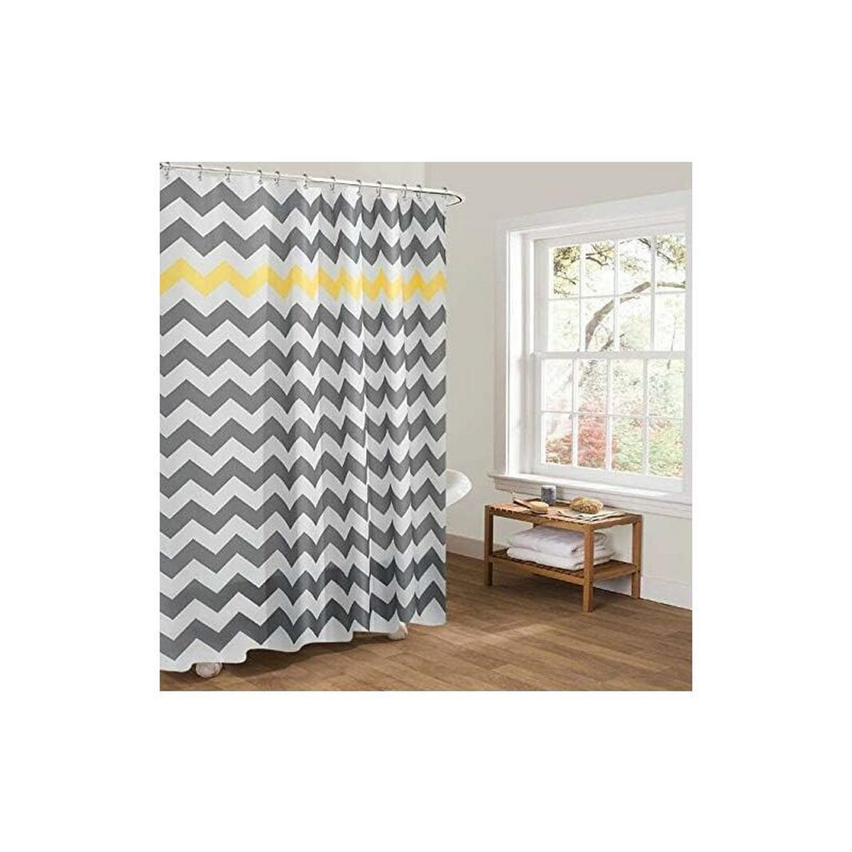 DUSCHVORHANG Gelb Stoff wasserdicht antibakteriell Größe - Multicolor, Textil (180/180cm) - MCBOSON