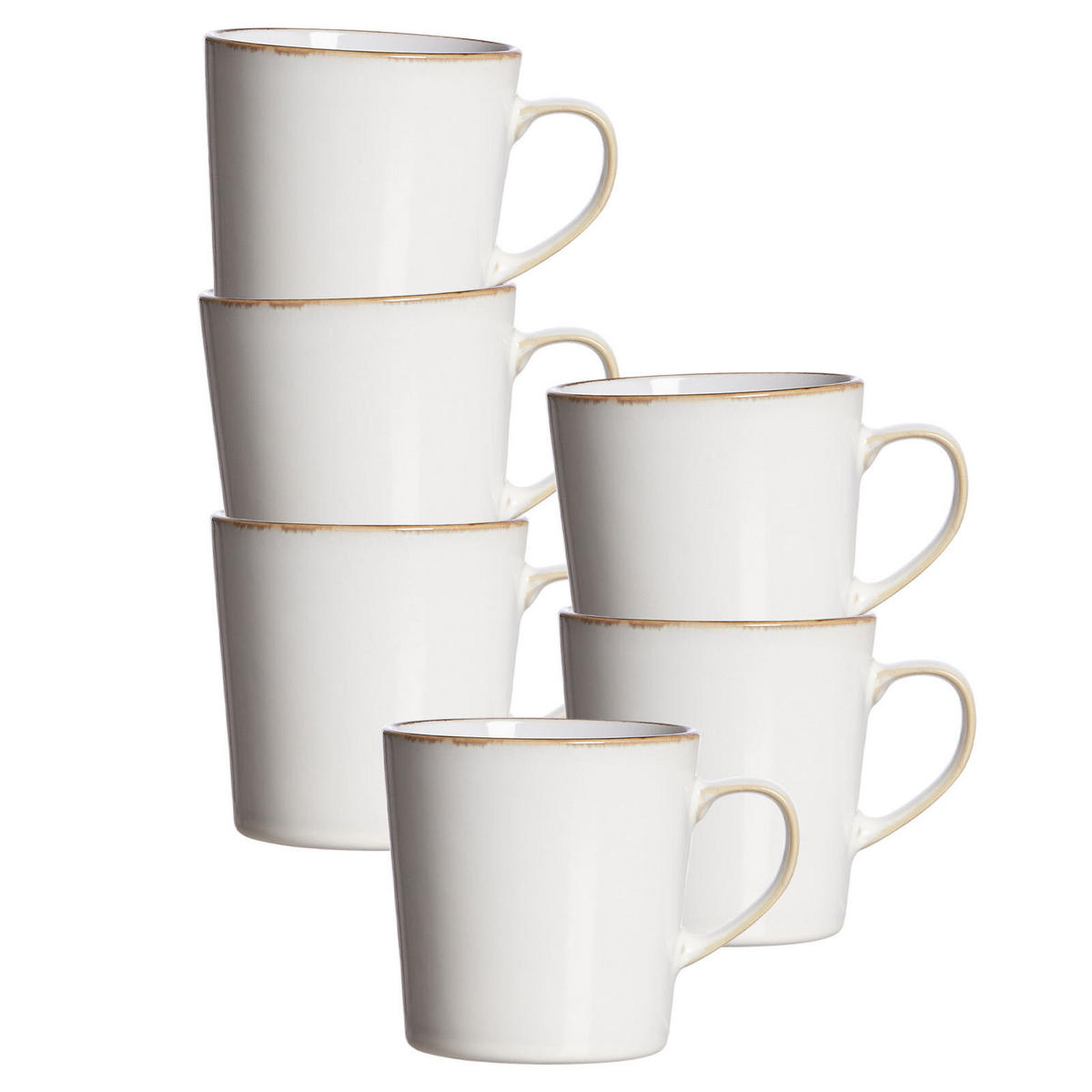 BECHER Visby Weiß 400 ml 6er Set - Weiß, Keramik (0.4L) - Ritzenhoff Breker