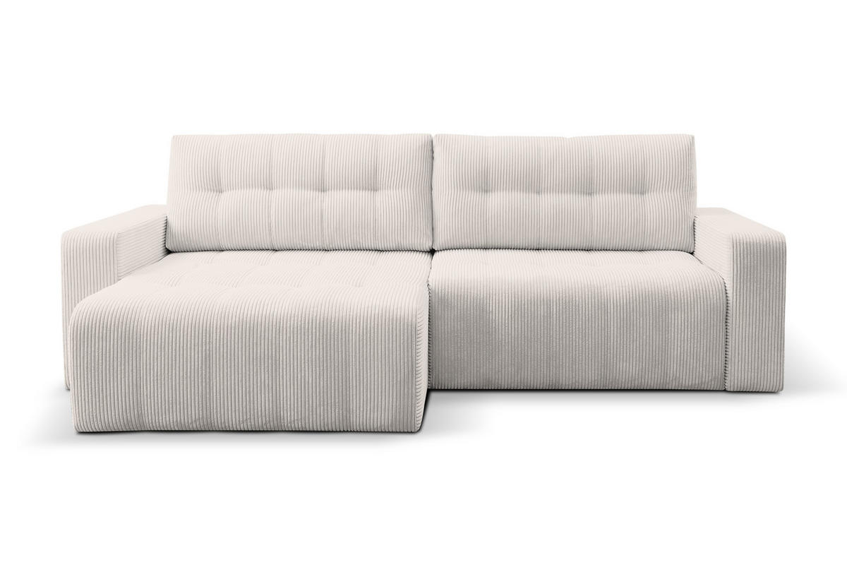 ECKSOFA Palermo mit Schlaffunktion und Bettkasten - Dunkelgelb/Creme, Holz/Holzwerkstoff (245/143cm) - Ravio
