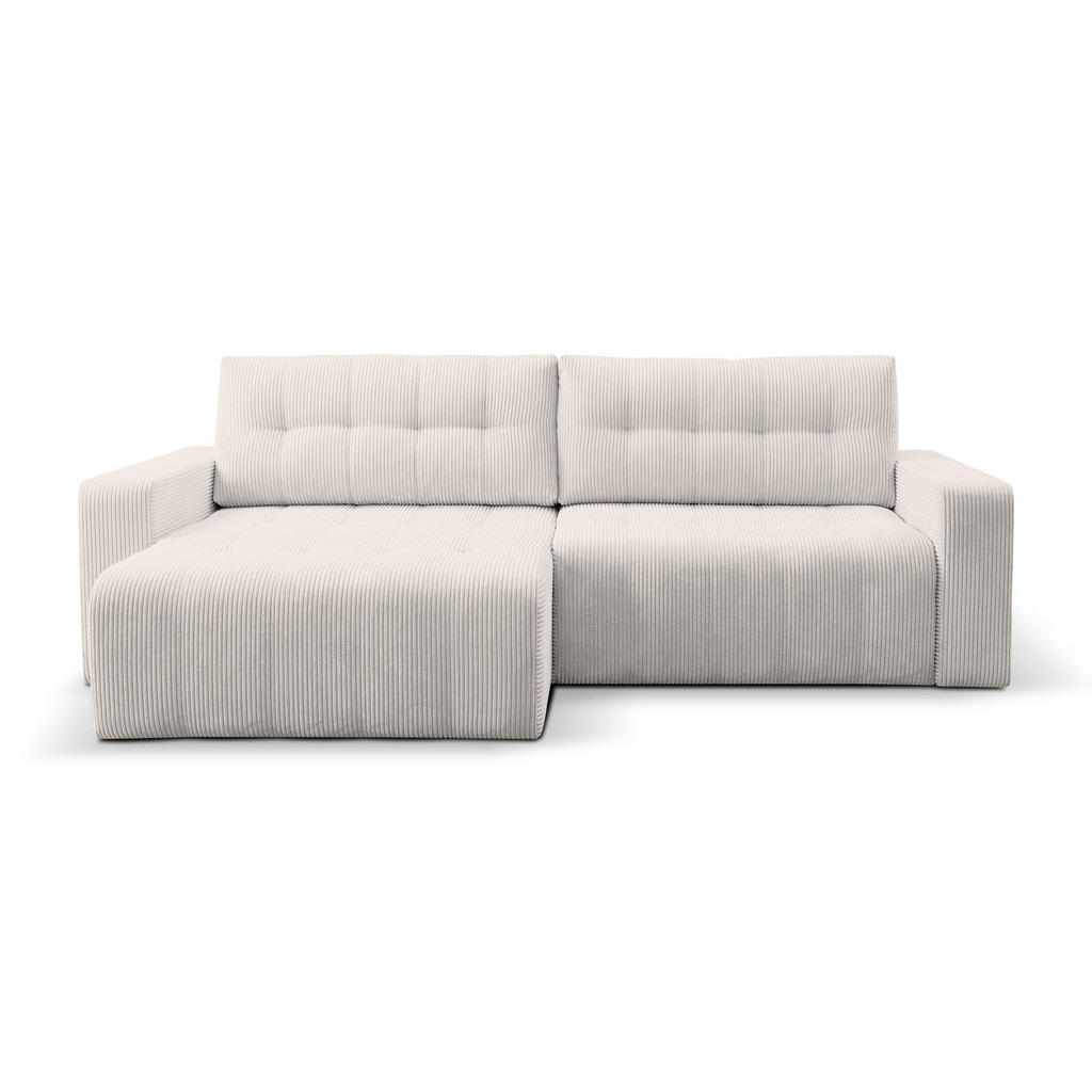 Thumbnail - Ravio Ecksofa, Creme, Textil, Holz, Holzwerkstoff, 3-Sitzer, L-Form, 245x143 cm, Wohnzimmer, Sofas & Couches, Wohnlandsc...