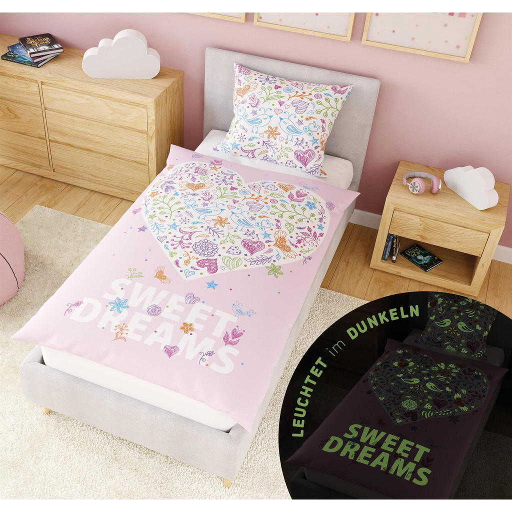 Thumbnail - Carpe Sonno Kinderbettwäsche, Rosa, Textil, Floral, Füllung: Baumwollfüllung, Rechteckig, 135x200 cm, Oeko-Tex® Standard...