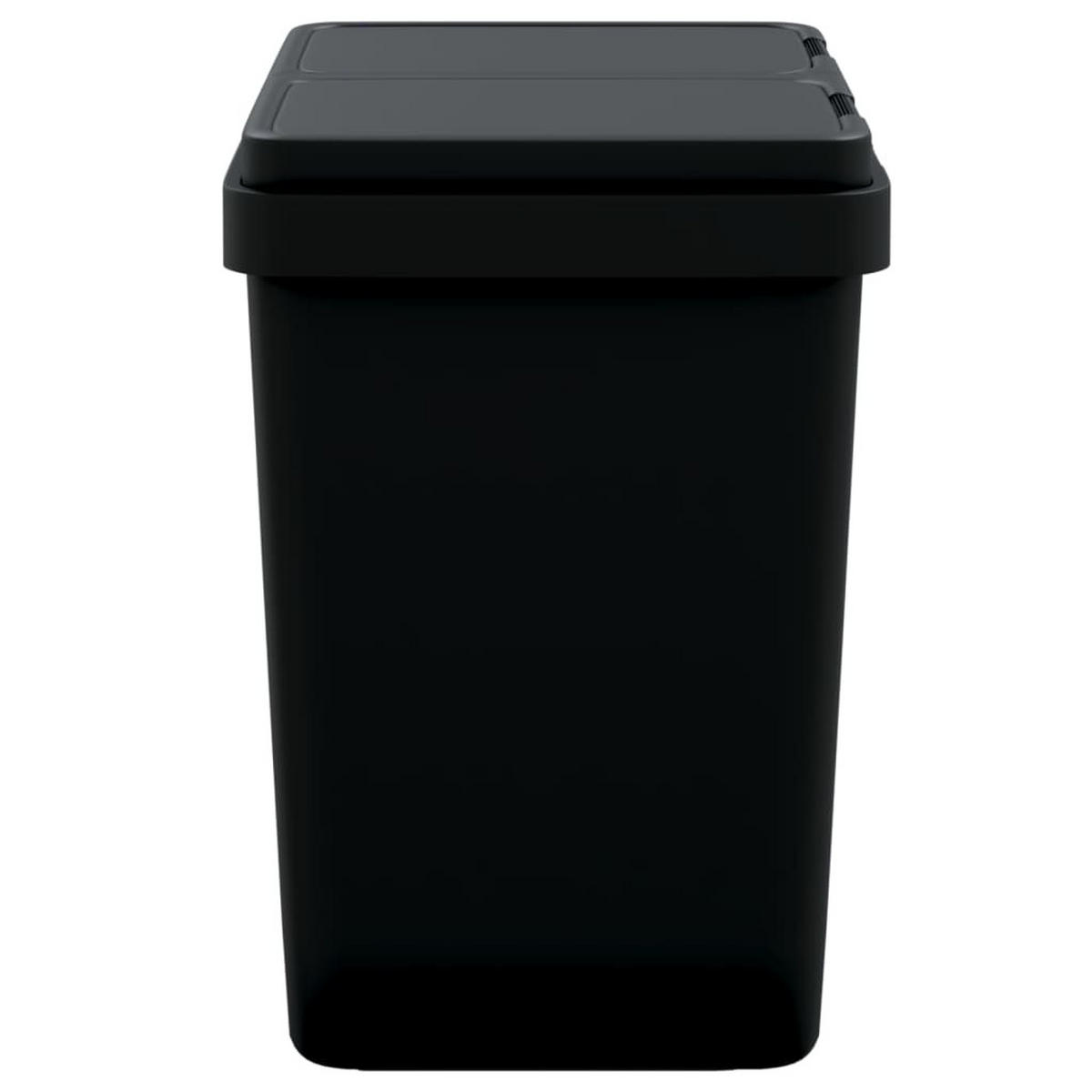 MÜLLEIMER 2 Fächer Küche 2x25L Anthrazit - Anthrazit, Kunststoff (43.5/48.5/32.5cm) - DELUKE
