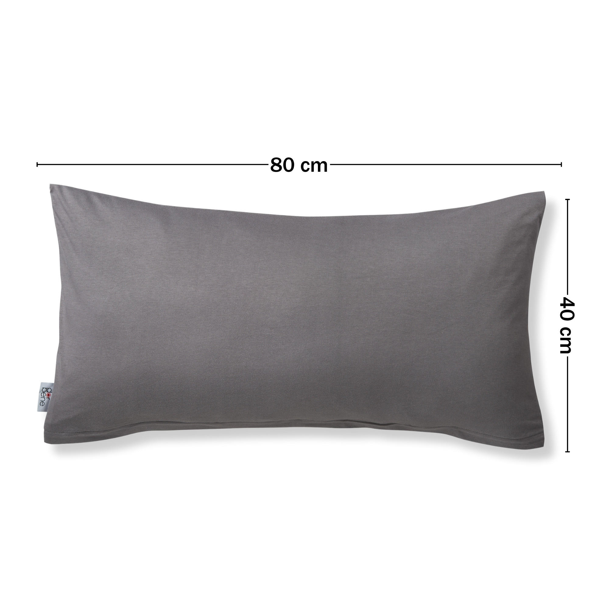 KISSENBEZUG Soft Jersey 2er-Set 40/80 cm - Anthrazit, Naturmaterialien (40/80cm) - DarBene