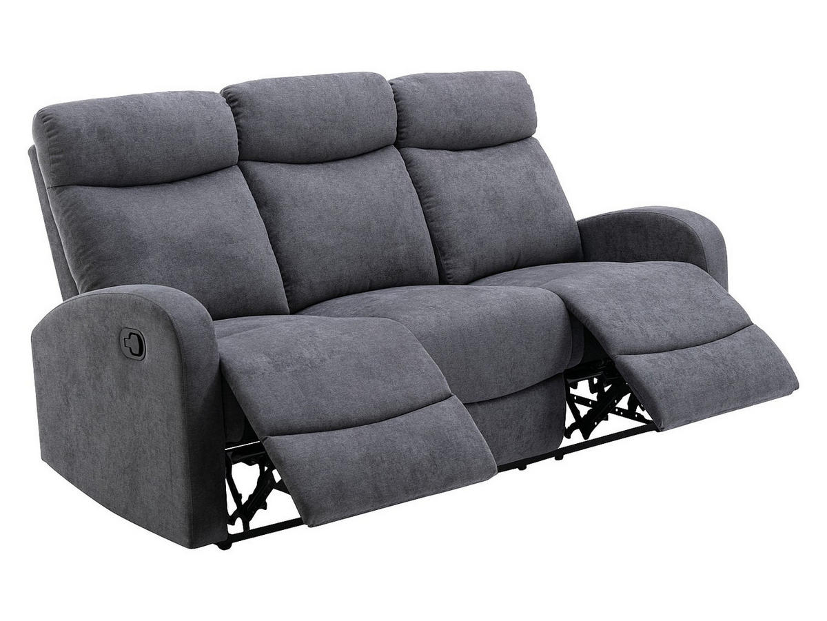 COUCHGARNITUR mit Sessel - 6 Personen - stoff - grau Evelyn - Grau, Textil (75/100/95cm) - Vente-Unique