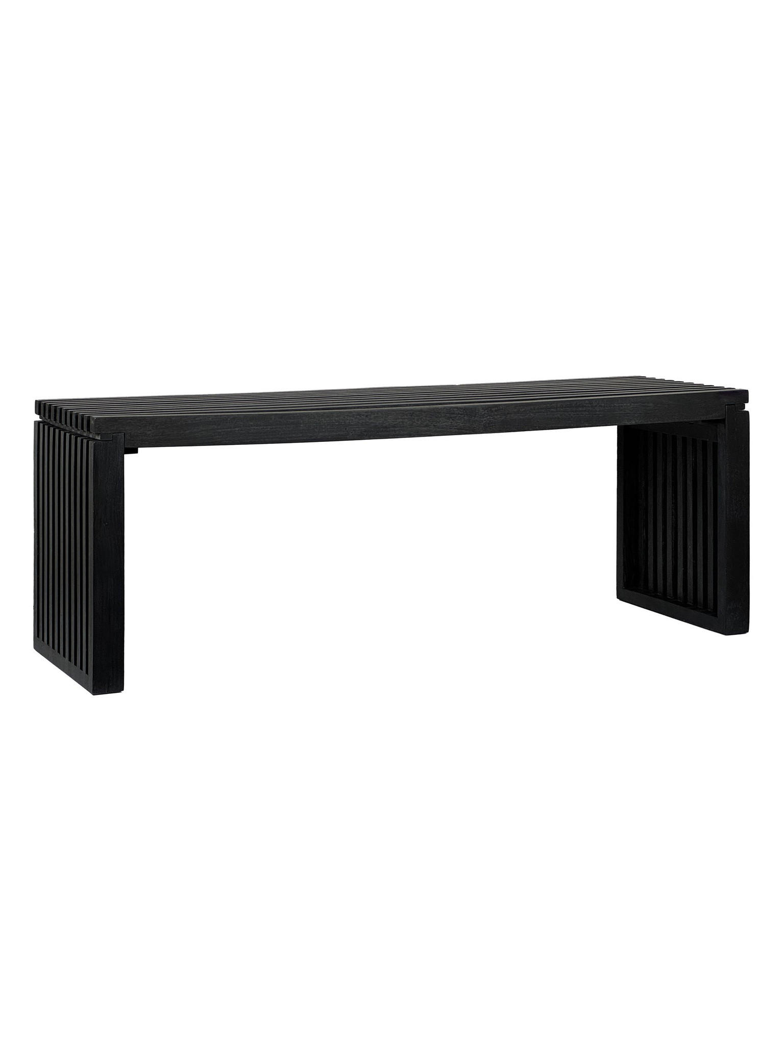 SITZBANK PALLANZA, Akazie Massivholz, Schwarz, 120 x 35 x 45 cm - Schwarz, Holz (120/45/35cm) - KADIMA DESIGN