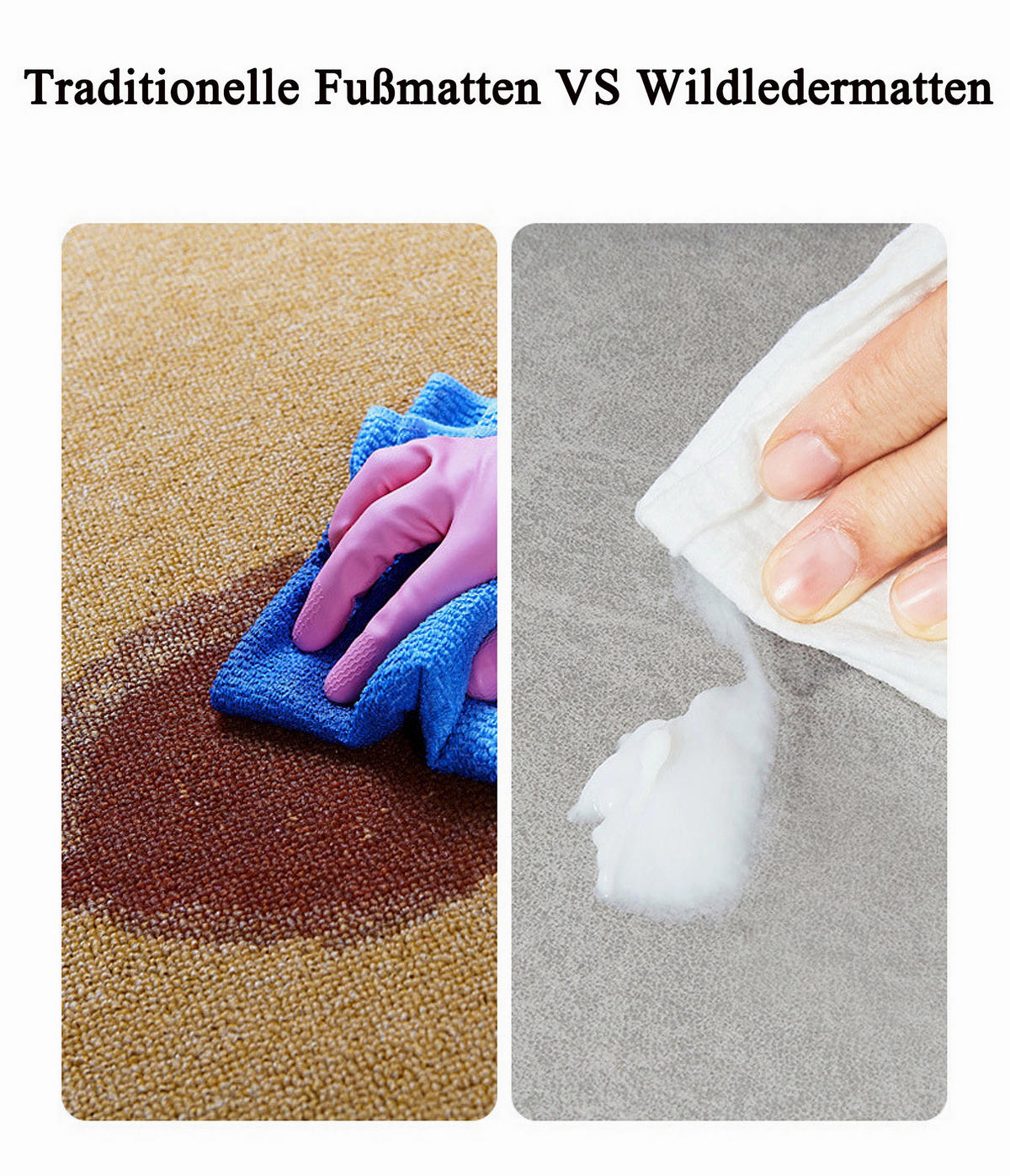 FUSSMATTE Wildlederstoff 40/60 cm 1 Artikel - Grau, Textil (40/60cm) - Kaket