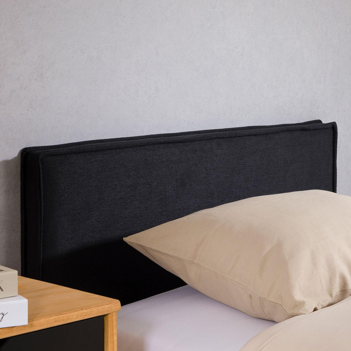 KOPFTEIL ANISA 90X190 CM - Schwarz, Textil (91/69/6cm) - IDIMEX