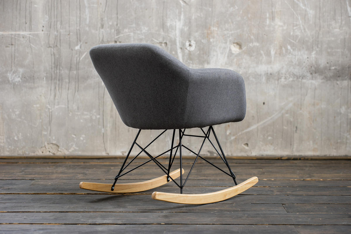 SCHAUKELSTUHL STELLA Grau Webstoff - Grau, Textil (62/73/75cm) - KAWOLA