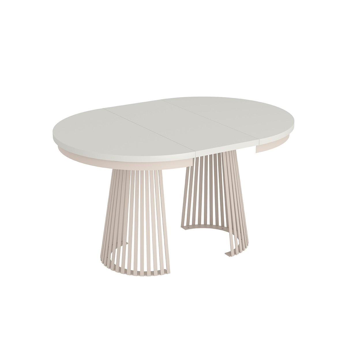 ESSTISCH TRAVIS Ausziehbar 100 - 180 / 100 x 76,6 cm - Kaschmir/Weiß, Holz (100/100/76.6cm) - MASSENO