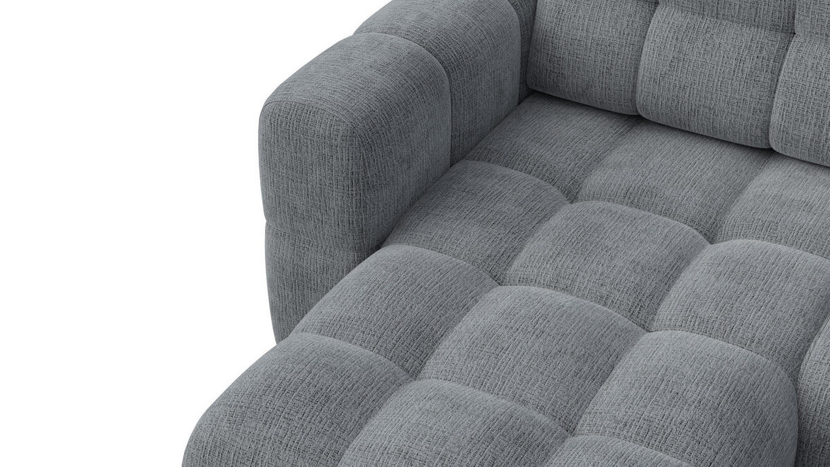 ECKSOFA CLOUDI 4-Sitzer links, dunkelgrau - Dunkelgrau/Schwarz, Holz/Textil (294/160cm) - Courtois Laville