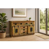SIDEBOARD LIBRO - Hellbraun/Multicolor, Akazienholz/Holz (150/90/45cm) - SAM
