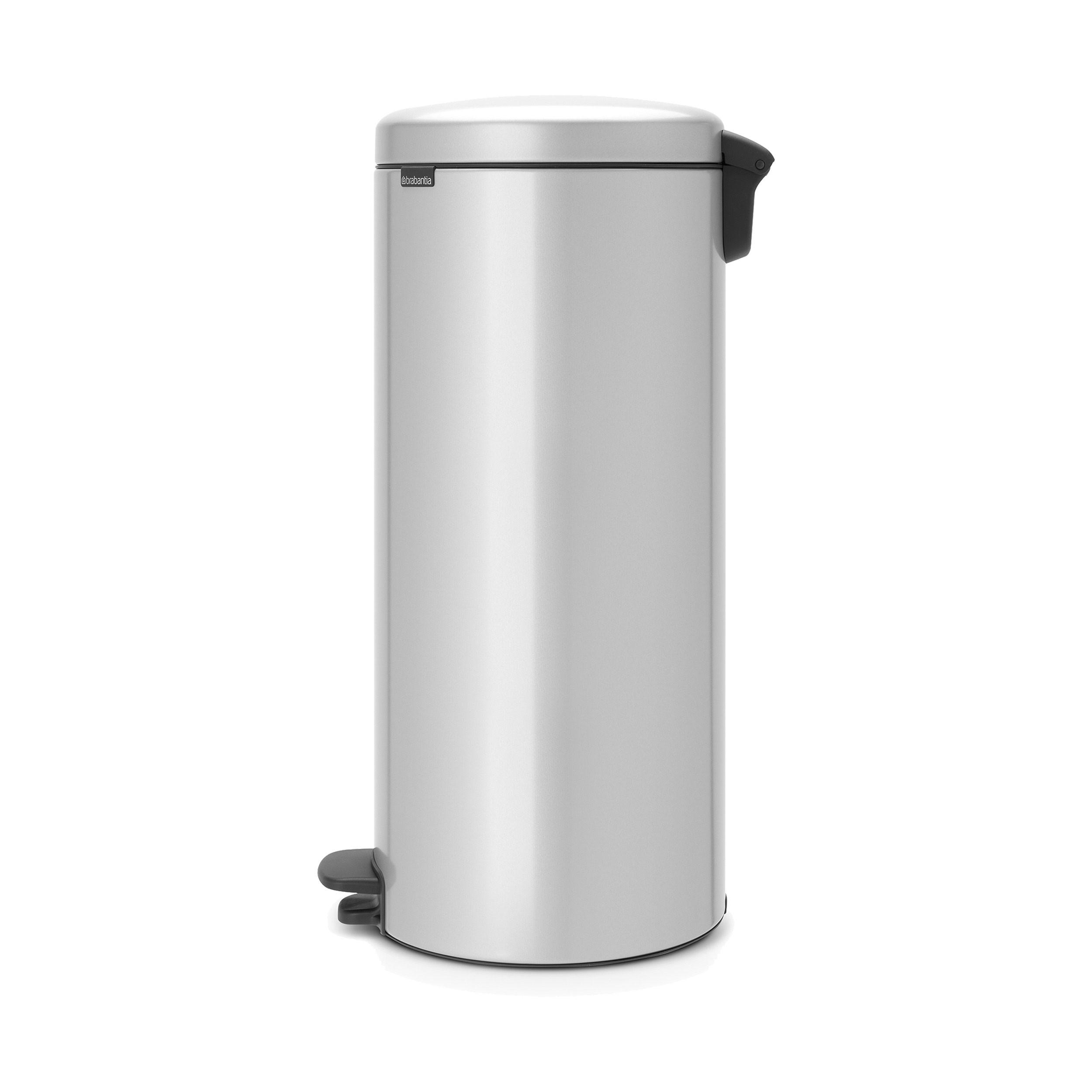 ABFALLEIMER Newicon, Metallic Grey, 30 L - Grau, Metall (35.5/73.5/33cm) - Brabantia
