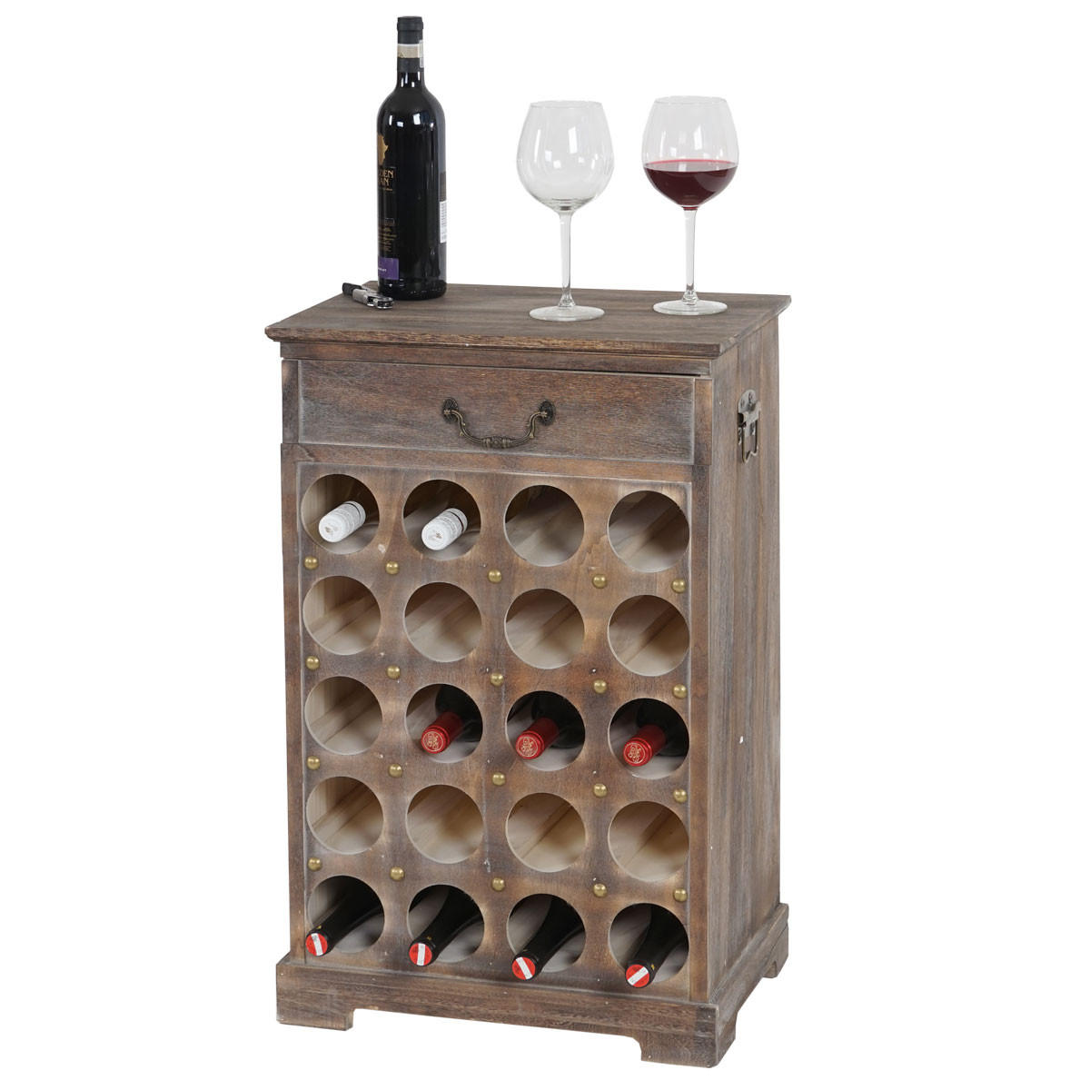 WEINREGAL Braun - Braun, Holz (48/76/31cm) - MCW