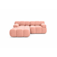 ECKSOFA L-form Mini Modular, Veloursstoff Salvador, Rosa, Links, Selia - Rosa, Holz (190/160cm) - Kaiser Möbel