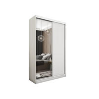 SCHWEBETÜRENSCHRANK Pamela 120 cm mit Spiegel, 2-türig, weiß - Weiß, Kunststoff (120/216/61cm) - Margaret Hadas24