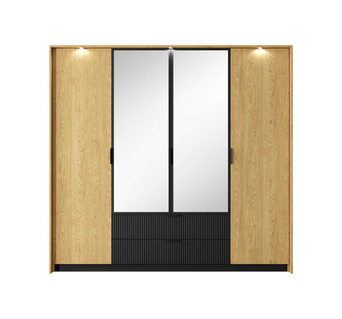 DREHTÜRENSCHRANK - Kleiderschrank BASTAD A 220 - Braun, Holzwerkstoff (224/210/59cm) - Möblo