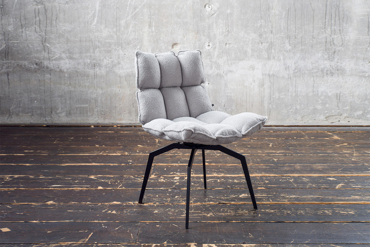 ESSZIMMERSTUHL BARO Grau Webstoff Drehbar (360°) (1er-Set) - Grau, Kunststoff/Textil (54/86/65cm) - KAWOLA