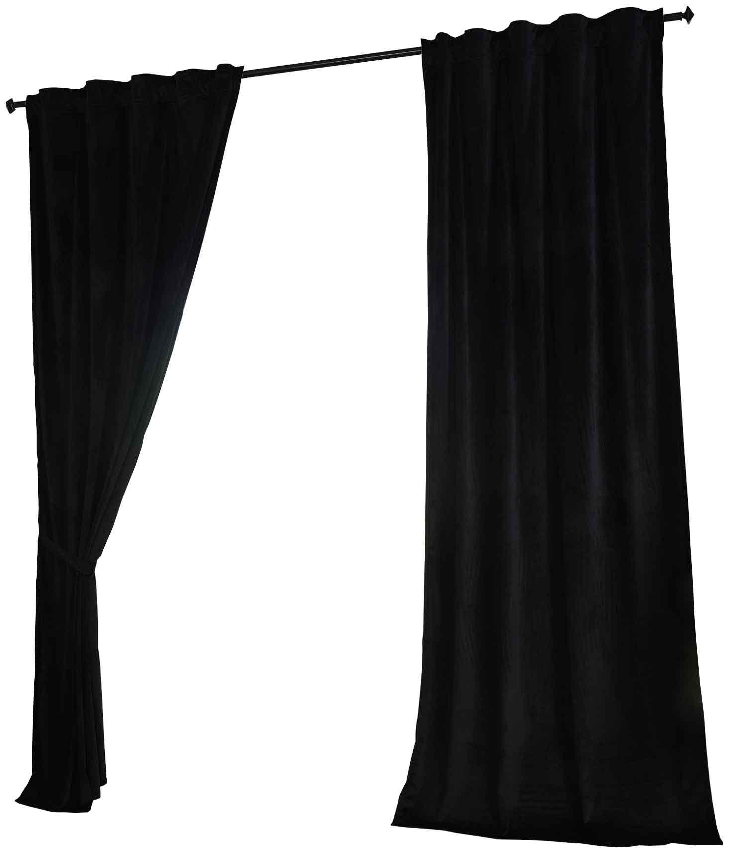 VORHANG 2ER SET MILANO HxB 235x135 cm Schwarz - Schwarz, Textil (135/235cm) - Gardinenbox