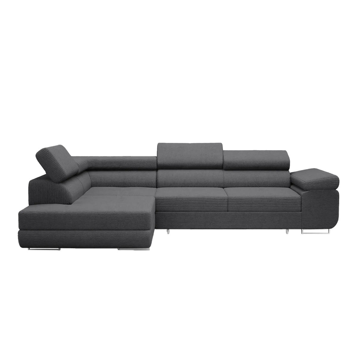 ECKSOFA Warton mit Schlaffunktion, Anthrazit - Anthrazit, Textil (275/202cm) - Fedve