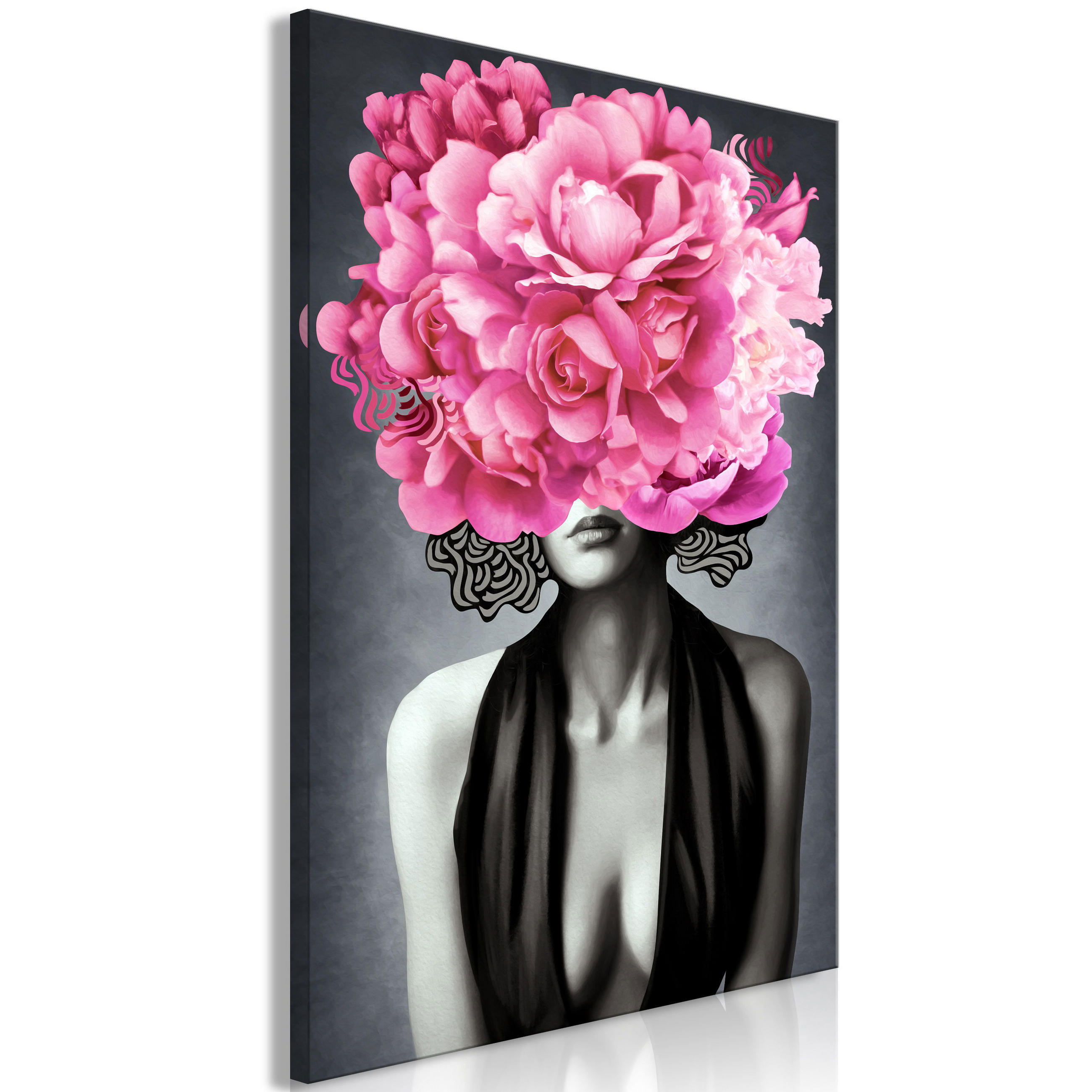 KUNSTDRUCK Schwarz-Weiß 40/60 cm - Pink/Schwarz, Textil (40/60cm) - KUNSTLOFT