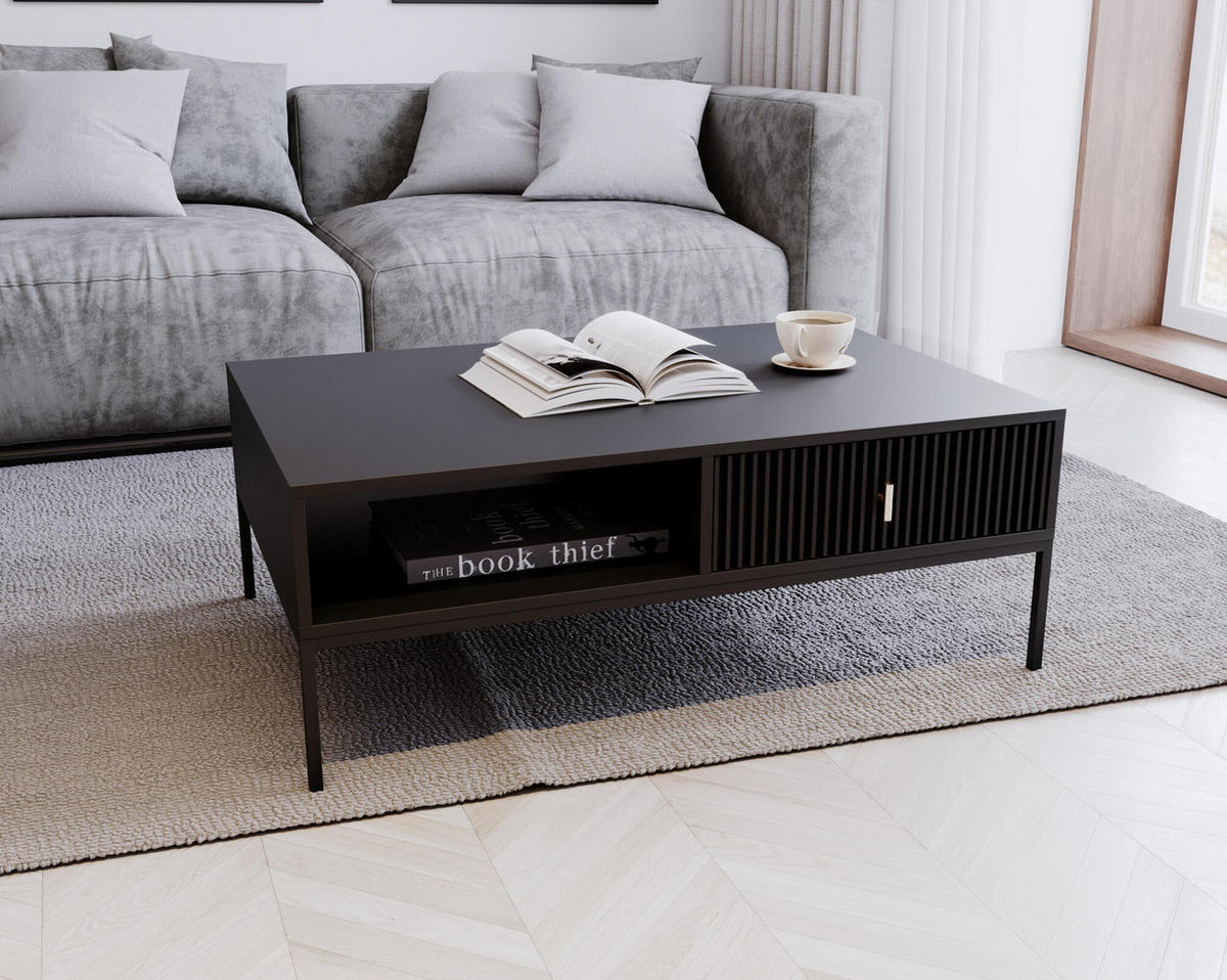 COUCHTISCH MAGGIORE Schwarz 104x68x40 cm - Schwarz, Holzwerkstoff (68/104/40cm) - FURNLUX