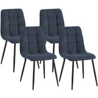 STUHL 4 Cord Blau - Blau/Schwarz, Textil/Metall (45/84/55cm) - CLP