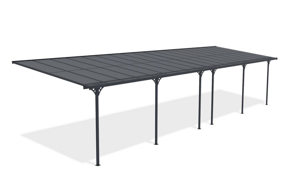 PERGOLA / CARPORT Kleo Grau 11m x 3m - Grau, Metall (1112/270/300cm) - Cazeboo