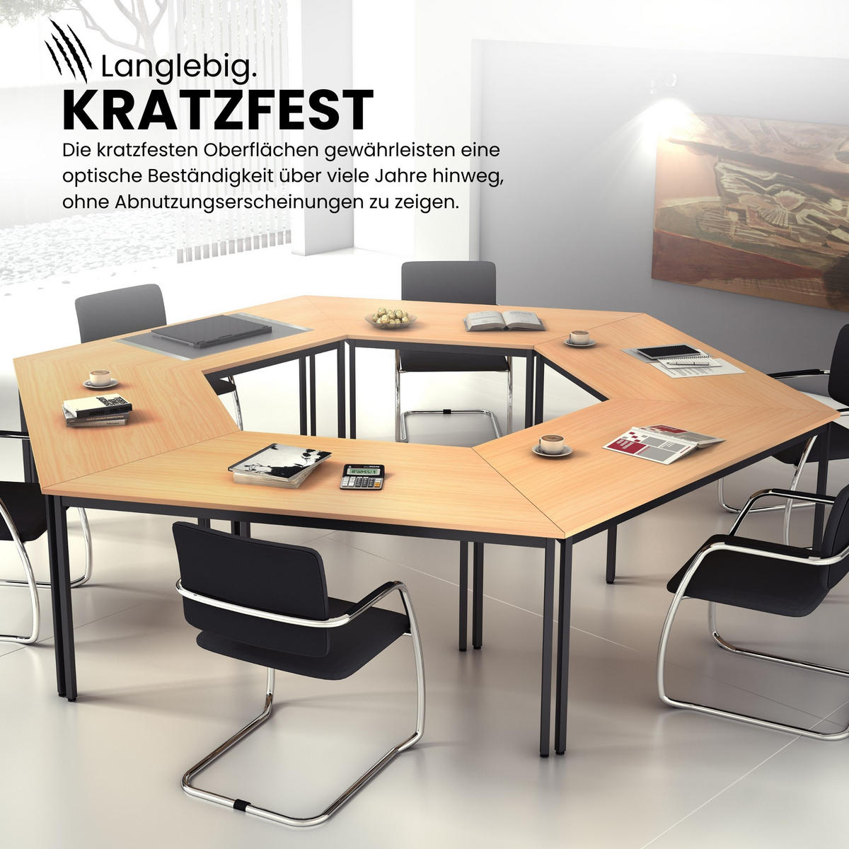 KANTINENTISCH Serie-V 80/120/72 cm in Grau/Grau - Grau, Holzwerkstoff (80/120/72cm) - bümö