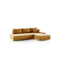 ECKSOFA Vogar In Monolith - Dunkelgelb, Holzwerkstoff/Textil (265/185cm) - Fun Möbel