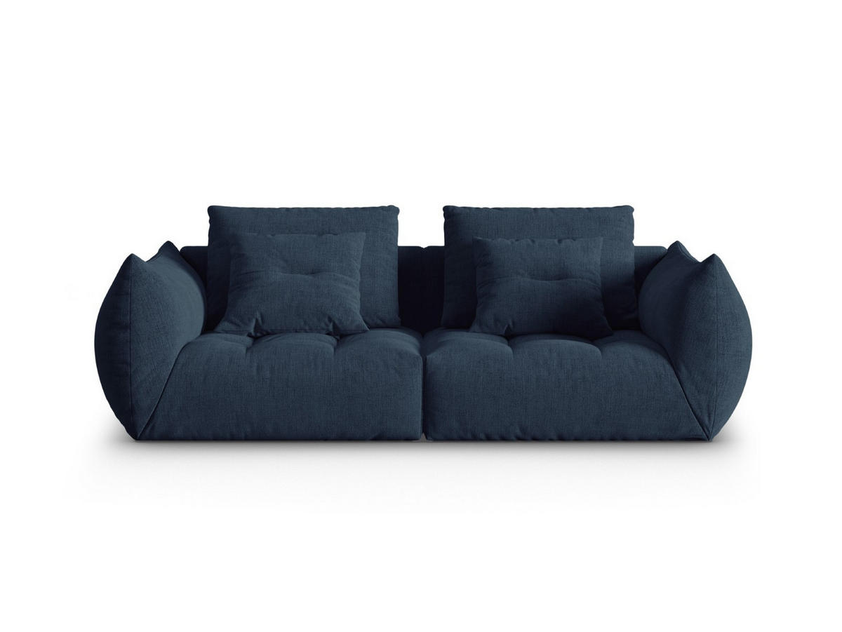 SOFA modular Bloom aus strukturiertem Stoff dunkelblau 3 Sitzplätze - Dunkelblau, Textil (106/95/232cm) - Micadoni