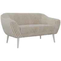 2-SITZER-SOFA PIRS - Beige Cord - Weiße Beine - Beige/Creme, Holzwerkstoff/Textil (140/75/74cm) - MKS