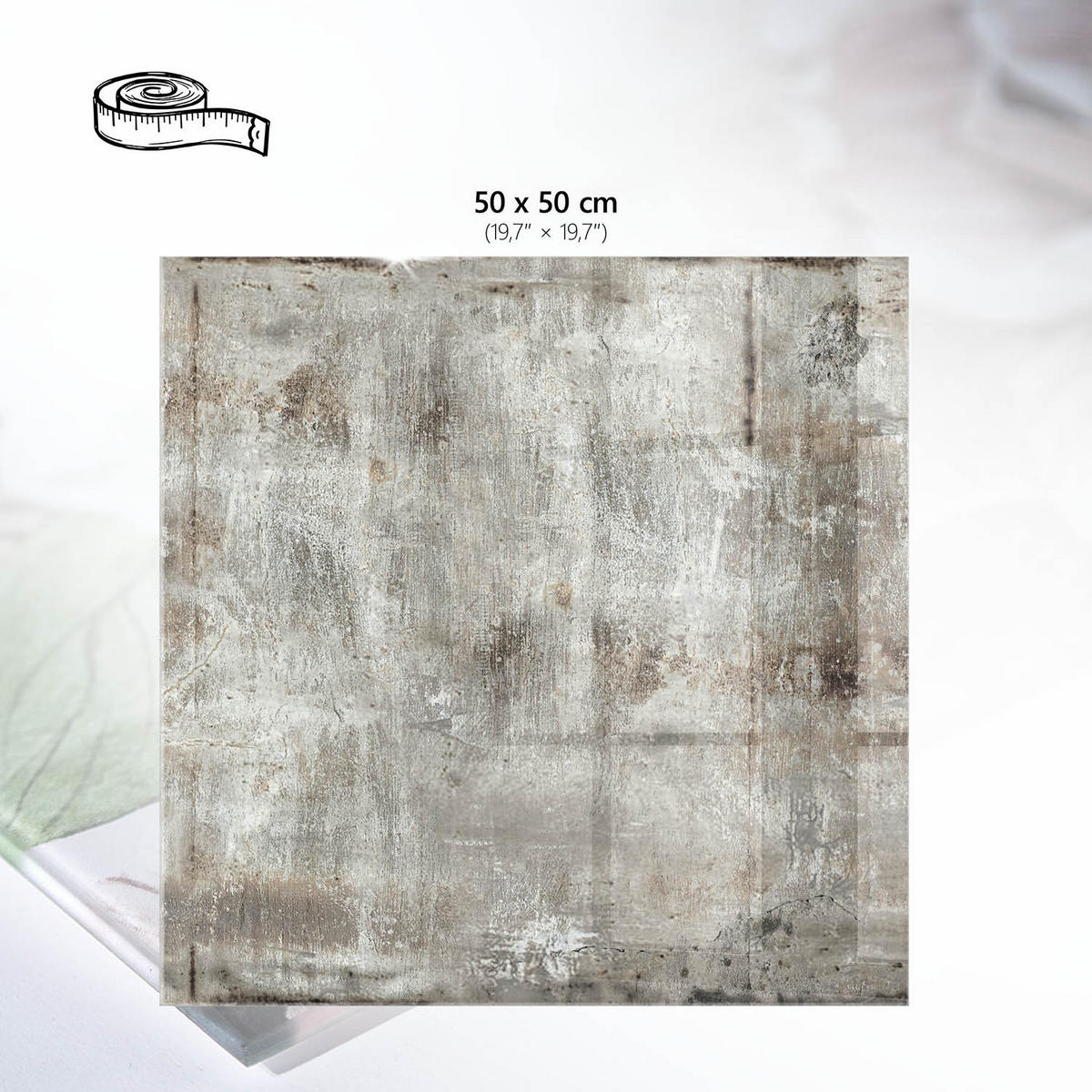 TISCHPLATTE 50x50 cm – Rohstruktur - Braun, Glas (50/50/0.4cm) - Wallfluent
