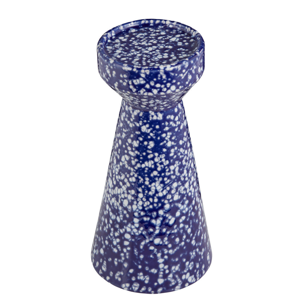 KERZENHALTER Speckle für Stumpenkerzen - Blau, Keramik (13/25/13cm) - BUTLERS