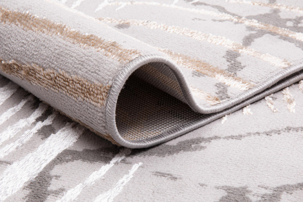 TEPPICH CRYSTAL Creme Grau 80/150 cm - Creme/Grau, Textil (80/150cm) - Tapiso