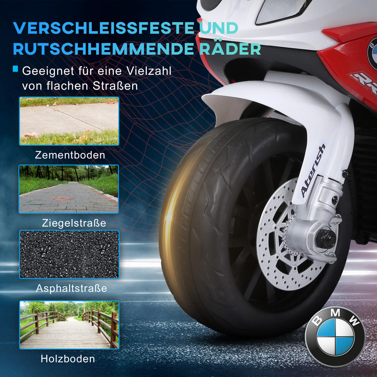 ELEKTRO KINDERMOTORRAD, Schwarz/Rot, PP+ Stahl - Rot, Kunststoff (66/37/44cm) - HOMCOM