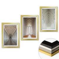 WANDBILDER 3er Set - 20x30 cm Goldrahmen - Innenräume historischer Gebäude - Goldfarben, Kunststoff (20/30cm) - ArtPrintCave